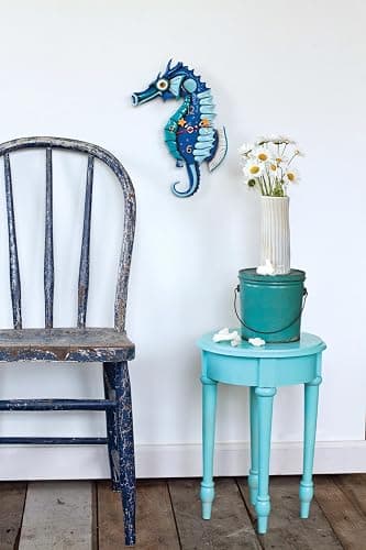 Enesco Allen Designs Salty the Seahorse Sculpted Pendulum Wall Clock, 13.75 Inch, Blue thumbnail 2