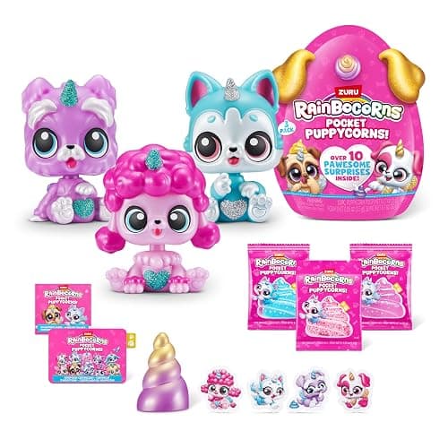 Rainbocorns Pocket Puppycorn 3 Pack by ZURU Toy Puppy Dog Mini Unboxing Girls Gifting Idea (Standardized in Mailer) - Image 1