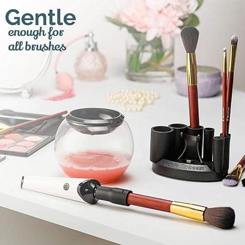 Luxe Electric Makeup Brush Cleaner Machine with Cleaning Solution - USB Charging Station, Automatic Brush Washer and Dryer - 3 Adjustable Speeds for Easy Cleaning - Complete Set for Hygienic Brushes thumbnail 7