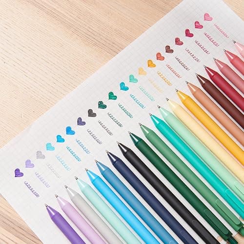 Kaco Gel Pens 20 Assorted Color Ink 0.5mm Fine Point, Cute Stationery Journaling Note Taking Pens Retractable Office Supplies thumbnail 9