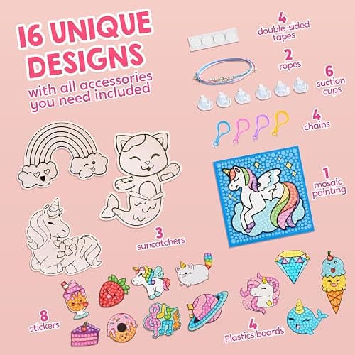 Klever Kits 16 Projects Gem Painting, Kids Diamond Art Kit for Kids with 5D Diamond, Arts and Crafts for Girls Ages 6-12, Gem Craft Activities Kits, Premium Art Gift Ideas for Girls Ages 6, 7, 8+ thumbnail 3