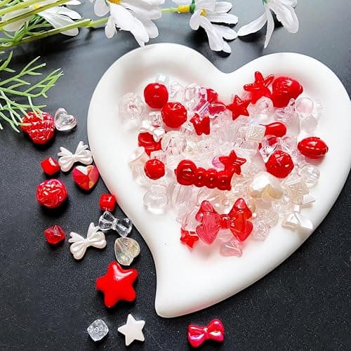 Vashun Assorted Acrylic Beads for Bracelet Making,Flower Butterfly Bow Candy Heart Kawaii Charms for Jewelry Making DIY Necklace Bracelet Keychain Phone Charm (10Color-2) thumbnail 4
