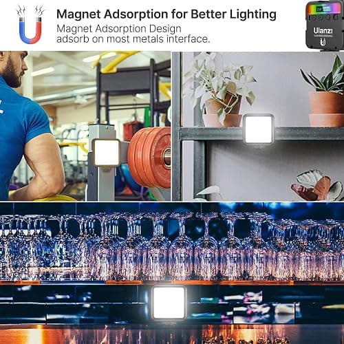 ULANZI VL49 RGB Video Lights, LED Camera Light 360° Full Color Portable Photography Lighting w 3 Cold Shoe, 2000mAh Rechargeable CRI 95+ 2500-9000K Dimmable Panel Lamp Support Magnetic Attraction - VL49 RGB - Black thumbnail 4
