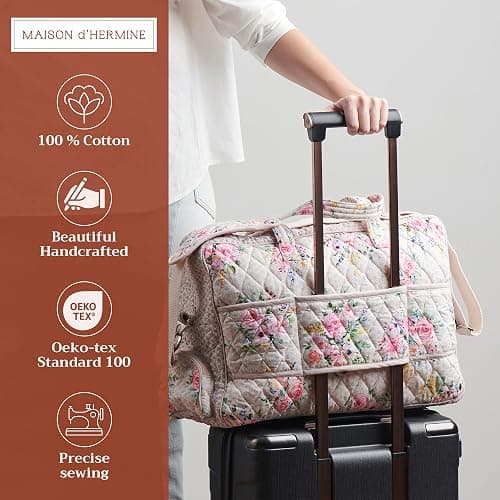 Maison d' Hermine Weekender Bags for Women Cotton Quilted Duffel Overnight Luggage Weekend Bag for Men Gym Gifts Travel thumbnail 2