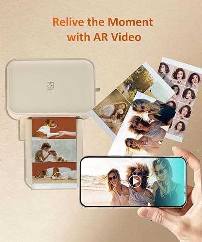 HPRT CP4100 4x6 Photo Printer with 108 Sheets & 2 Ribbons, Full-Color Thermal Dye Sublimation Wi-Fi Printing, Portable Instant Picture Printer for iPhone/Android, AR Video, Fun App, Home Use, Beige thumbnail 5