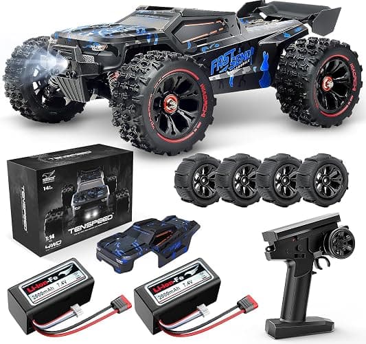 1:14 Scale RC Cars for Adults, 60KPH High Speed RC Truggy, 4X4 Off-Road Remote Control Truck, Waterproof Electric Car with 2S Battery, All Terrain RC Vehicle for Snow, Sand, Beach & Rocky Surfaces - Image 1