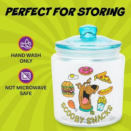 Silver Buffalo Scooby Doo Scooby Snacks, Glass Jar with Lid | Cookie Candy, Small Size thumbnail 4