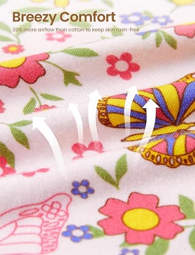 PATPAT Bamboo Viscose Pajamas Sets for Boys Girls Kids Toddler, 3 Pack Shorts & Pants Sleepers, Ultra-soft Snug Fit Pjs 2-12Y thumbnail 5