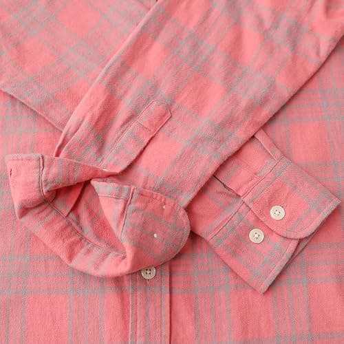 Dubinik® Flannel Shirt for Men Casual Button Down Work Soft All Cotton Lightweight Flannel Mens Plaid Shirts Long Sleeve thumbnail 4