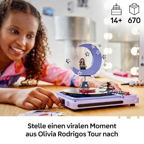 LEGO Editions Olivia Rodrigos Konzertmond - Spielzeug Plattenspieler, Schallplatte & Minifigur - Musik Deko für den Nachttisch - Geschenk für Teenager Mädchen ab 14 Jahren & Fans - 43029 thumbnail 4