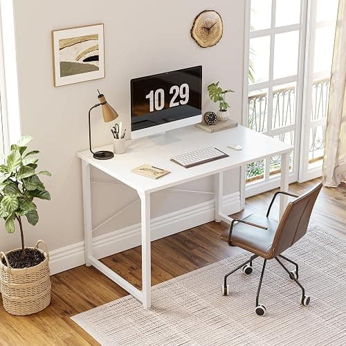 CubiCubi Computer Desk, 32 inch Home Office Small Desk, Modern Style PC Table for Home, Office, Study, Writing, Pure White thumbnail 4