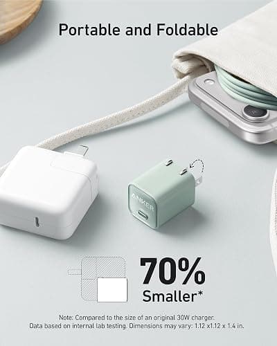 Anker Nano Phone Charger, 30W Portble and Foldable USB C GaN Charger | For iPhone 18 Pro/17/17 Plus/17 Pro Max/16/16 Plus/16 Pro Max/15 Pro Max, Galaxy, iPad, and MagSafe-Compatible Accessories thumbnail 4