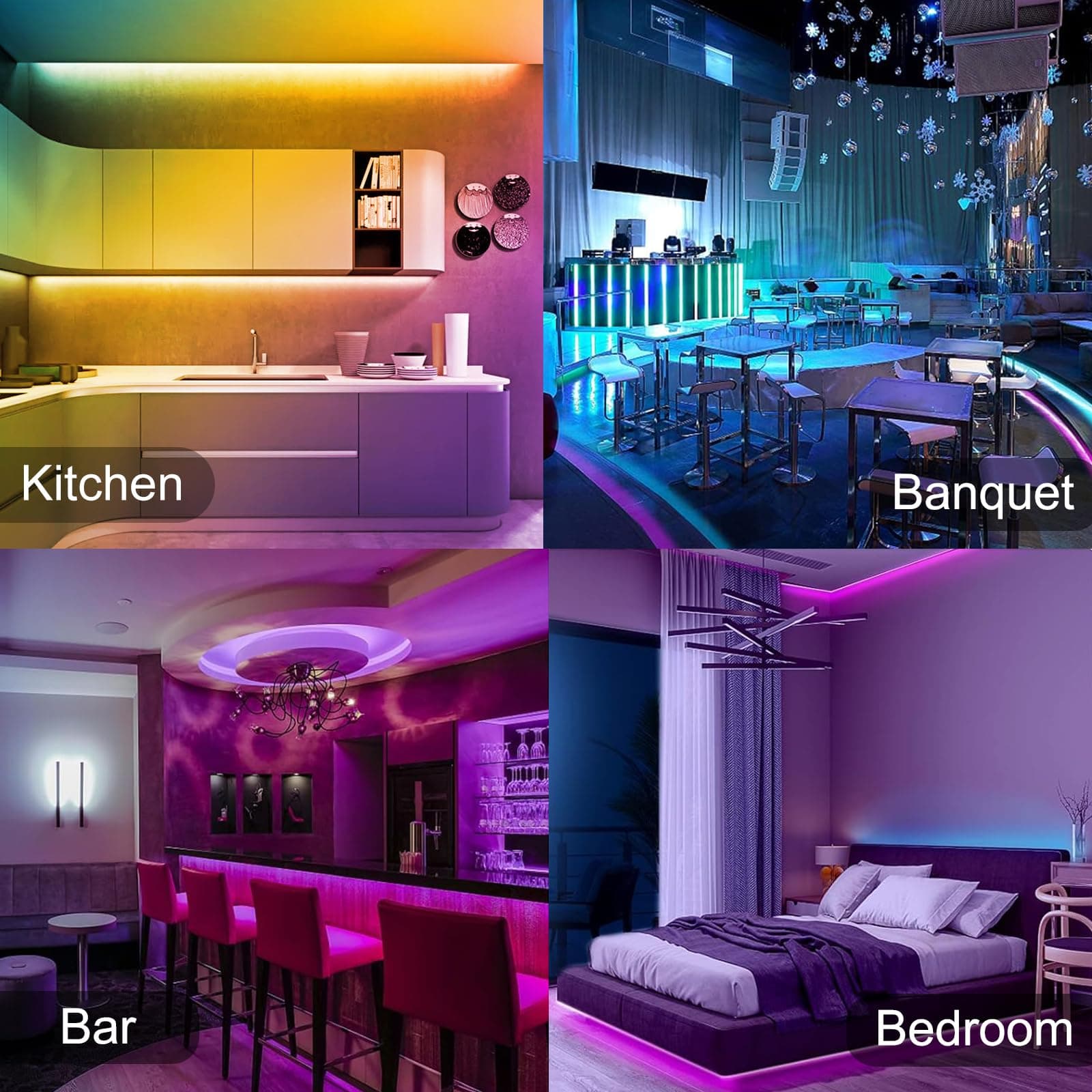 15M LED Strip, PSTAR Bluetooth RGB LED Strip Lighting App Control Flexible Smart, RGB Color Change Music Timing Led Strip Light, ideal for home decoration, mood lighting thumbnail 5