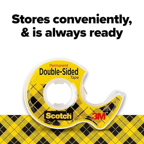 Scotch Double-Sided Tape, 1/2 in x 250 in (12.7 mm x 6.35 m), 3 Pack thumbnail 7