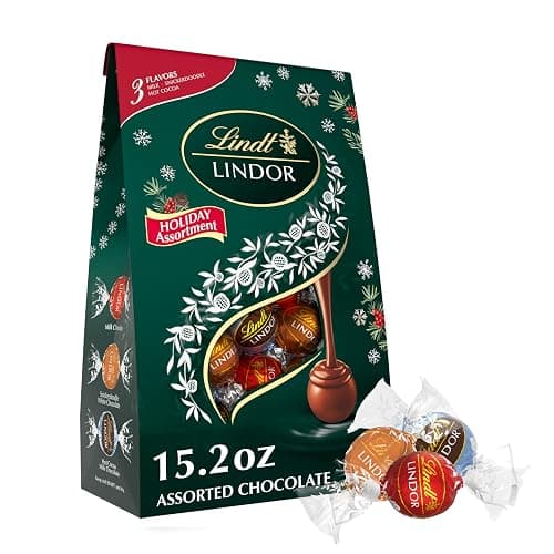 Lindt LINDOR Holiday Assorted Chocolate Candy Truffles with Smooth, Melting Truffle Center, 15.2 oz. Bag - Image 1