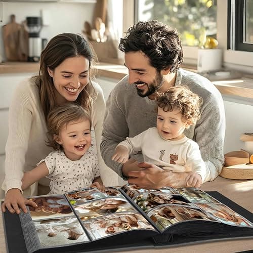 Artmag Photo Picutre Album 4x6 500 Photos, Extra Large Capacity Leather Cover Wedding Family Photo Albums Holds 500 Horizontal and Vertical 4x6 Photos with Black Pages(Pink) thumbnail 5