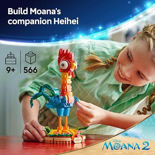 LEGO | Disney Moana 2 Heihei Building Toy - Play and Display Animal Figure with a Rotating Head, Posable Wings & Tail Feathers plus a Stand - Birthday Gift for 9+ Year Old Girls - 43272 thumbnail 4