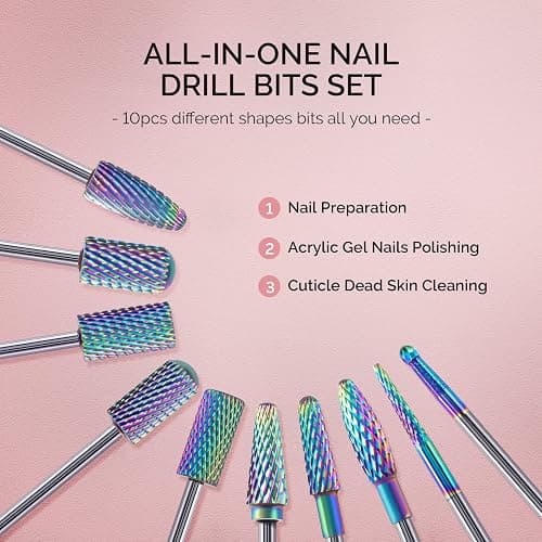 Nail Drill Bits Set 10pcs thumbnail 6