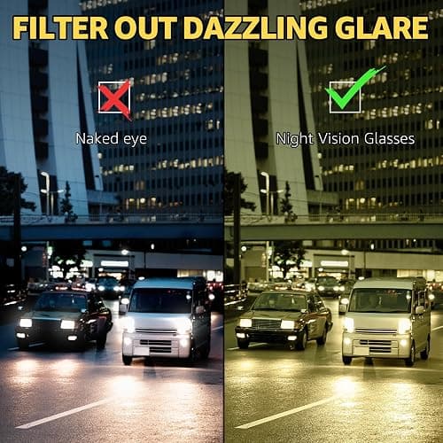 Myiaur Polarized Night Vision Glasses for Women, Anti Glare Driving Vision Glasses with Yellow Lens, UV400 Protection thumbnail 3