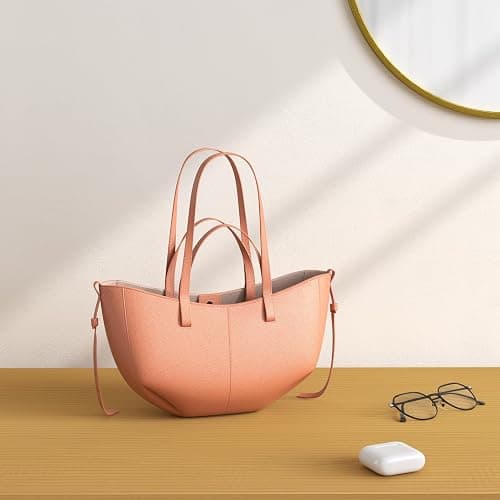 TIAASTAP Tote Bag Kunstleder Handtasche Damen Groß Shopper Tasche Elegante Schultertasche Gross Umhängetasche Henkeltaschen Shopper Bag Handbags Tragetasche Beuteltasche für Einkaufen Reisen - Braun Groß thumbnail 2