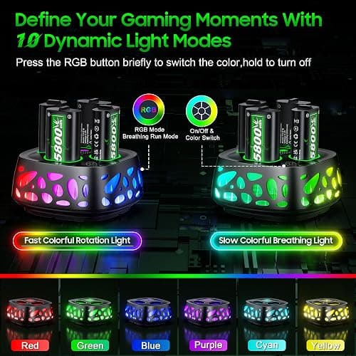Feirsh Rechargeable Battery Pack for Xbox with Charger, 4x5800mWh Fast Charging Rechargeable Battery Packs for Xbox Controller Batteries for XboxOne Series X|S,One S/X/Elite Controllers thumbnail 2