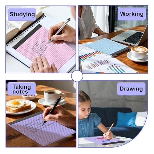 Gehanfai 3 Pack Colored Legal Pads 8.5 x 11 Inch, Wide Ruled Notepads Lined Memo Note Pads, 8.5x11 Inch Micro Perforated Writing Pads 30 Sheets Per Pad for Work Study Daily Note Taking List thumbnail 7