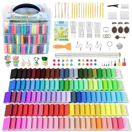 Artme Polymer Clay, 116 Colors Oven Bake Modeling Clay Starter Kits for Kids, Creative Polymer Clay Kit with Sculpting Tools and Jewelry Accessories, Non-Toxic, Ideal DIY Gifts for Adults and Teens - Image 1