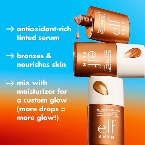 e.l.f. SKIN Bronzing Drops, Liquid Bronzer For Face & Skin, Creates A Sun-Kissed Glow, Infused With Vitamin E, Vegan & Cruelty-Free, Rose Gold - Rose Gold thumbnail 3