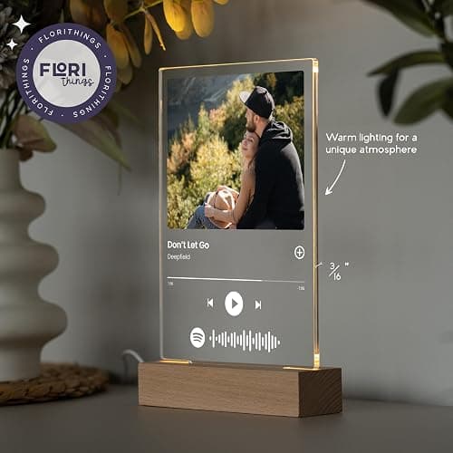 Custom Music Plaque - Personalized Acrylic Song Plaque/Glass Album Cover/Present for Girlfriend - Customized Music Sign - Long Distance Gifts - Couple Present for Her/Him/Boyfriend thumbnail 6