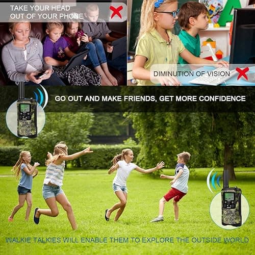 Walkie Talkies for Kids 22 Channel 2 Way Radio 3 Miles Long Range Handheld Walkie Talkies Durable Toy Best Birthday Gifts for 6 Year Old Boys and Girls fit Adventure Game Camping (Green Camo 1) thumbnail 4
