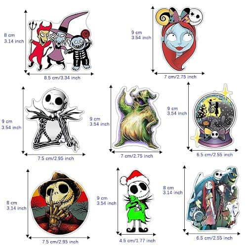 Babymiu Horror Christmas Skull Car Air Freshener Card Pendant（8Pack Fresh Ice Scent） Gifts Cartoon Halloween Merch Party Supplies Room Decor Accessories for Hanging Rearview Car Interior thumbnail 3