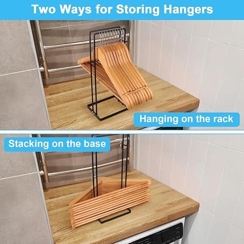 Hanger Organizer Stacker, Clothes Hanger Holder for Closet Laundry Room, Hangars Stacker Hold up 110 Wire Hangers for Storage Organizer, Hanger Rack Stand for Adult Child Velvet Pants Hangers thumbnail 4