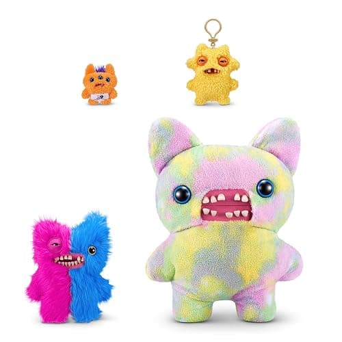 Fuggler ZURU Misfit Monsters 9" Series 1 Funny Ugly Monster Plush Toy (Mr Screech - Pink & Blue) thumbnail 5