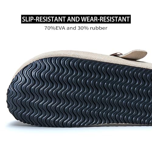 VLUUKUPFASIN Women's Genuine Suede Clogs for Women Men Slip On-Arch Support Comfortable Mules & Potato Shoes with Adjustable Buckle Casual Footwear Unisex thumbnail 6
