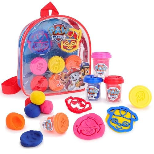 Toyland® Paw Patrol Kids Dough Backpack Set – 5 Tubs of Dough & 4 Cutters Included - Paw Patrol Toys - Image 1