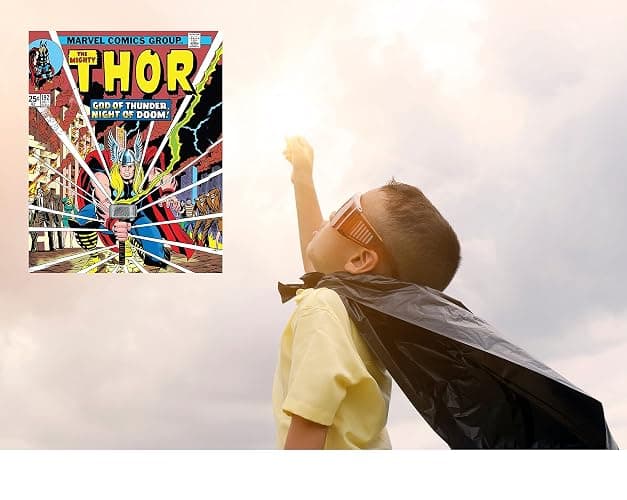 Superhero Wall Art – Superhero Vintage Comic Books Decor Unframed Set of 6 Prints, 8x10 Inch, Super Heroes Poster Room Decor, Vintage Posters for Kids Adults Boys Bedroom (Yellow) thumbnail 5