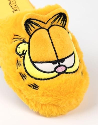 Garfield Fluffy Yellow Slippers | Unisex Animated Tabby Cat House Sliders | Soft Slip-On Footwear for Adults - 9-10 Women/8-9 Men thumbnail 4