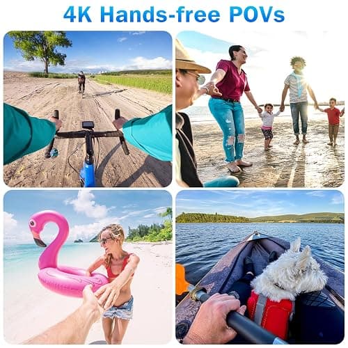 i3 4K Thumb Action Camera,Tiny Size, Mount Anywhere,Small Body Camera with Spring Clip,Portable Vlogging,Hands-Free POV Recording,Helmet Cam for Cycling,Motorcycle (with 128G-Card, Black) thumbnail 5