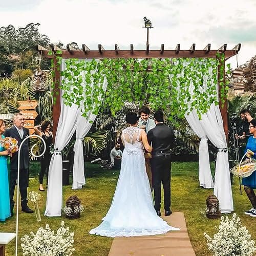 DearHouse 84 Feet 12 Strands Artificial Ivy Leaf Plants Vine Hanging Garland Fake Foliage Flowers Home Kitchen Garden Office Wedding Wall Decor, Green thumbnail 3