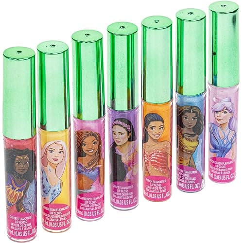 Disney The Little Mermaid 7 Piece Vegan Plant Based Party Favor Lip Gloss Makeup Set for Girls Kids Toddlers, Toys Gift for 3 4 5 6 7 8 9 10 11 12 Years Old Kid thumbnail 6