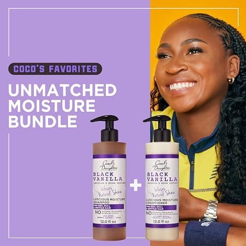 Carol's Daughter Black Vanilla Sulfate Free Shampoo and Conditioner Set for Curly, Wavy or Natural Hair, Moisturizing Hair Care for Dry, Damaged Split Ends, 1 Kit thumbnail 2