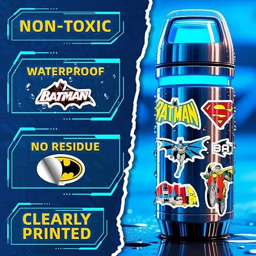 Superhero Stickers for Water Bottles – 50PCS Cool Comic Hero Stickers | Waterproof Vinyl Decals for Laptop, Skateboard, Phone, Luggage, Scrapbook, Party Favors, Birthday Gifts for Kids Teens Adults thumbnail 4