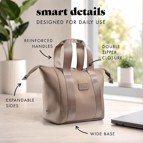 Fit & Fresh Remi Neoprene Lunch Bag for Women w/Ice Pack & Containers | Machine Washable Lunch Box For Women, Self Insulating Durable Neoprene, Large Capacity For Nurses, Teachers, School, Work thumbnail 10