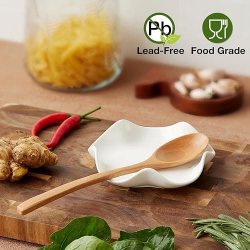 Mfacoy Spoon Rest for Stove Top, 5.3 Inch Ceramic Spoon Holder for Kitchen Counter, Coffee Spoon Holder, Cooking Utensil Rest for Spoons, Ladles, Tong, Heat-Resistant Spoon Rest, Housewarming Gifts thumbnail 4