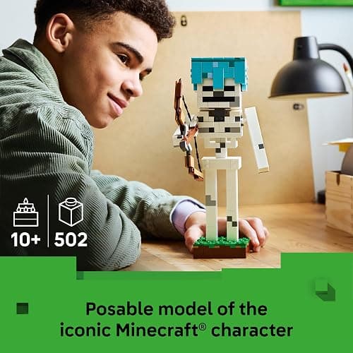 LEGO Minecraft The Skeleton 21594 | Building Toys for Boys & Girls, Ages, 10+, Display for Bedroom, 502 pieces, Gift for Gamers thumbnail 2