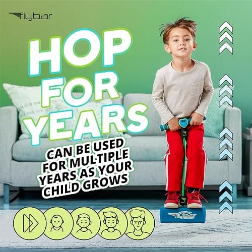 Flybar My First Foam Pogo Jumper for Kids Fun and Safe Pogo Stick for Toddlers, Durable Foam and Bungee Jumper for Ages 3 and up, Supports up to 250lbs thumbnail 6