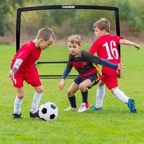 6x4 ft Kids Soccer Goals for Backyard Set of 2- Portable Pop Up Soccer Net for Backyard for Kids Toddler Youth, Soccer Training Equipment+ Soccer Goal Target, Ball and Cones, Outdoor Soccer Game thumbnail 7
