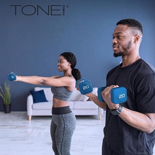 Tone Fitness Neoprene Dumbbell Weight Pairs with Anti-Roll Square Head | Multiple Options thumbnail 5