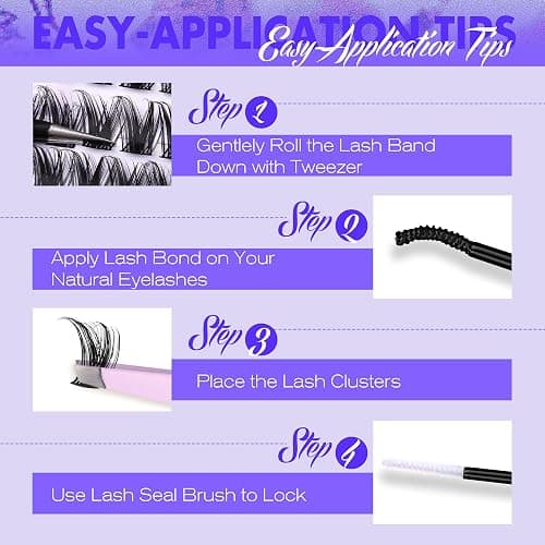 Pawotence Lash Clusters Kit Wispy Lash Extension Kit 10-18mm Cluster Eyelash Extensions Kit Individual Lashes 144pcs D Curled Eyelash Clusters with Lash Bond and Seal, Lash Tweezers for Self Use - style 1. FAIRY - kit thumbnail 8