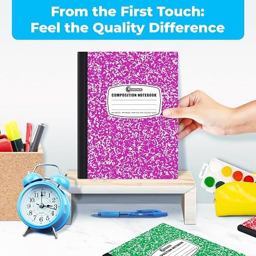 Rosmonde 12 Pack Bulk Composition Notebooks College Ruled, Assorted Colors | Composition Notebook For School, 200 Pages (100 Sheets), 9-3/4 x 7-1/2, Hard Cover, College Ruled Notebooks For Office thumbnail 5